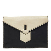 サンローラン バイカラー クラッチバック セカンドバッグ 233455 ホワイト ブラック レザー レディース SAINT LAURENT 【中古】