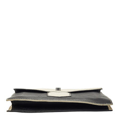 サンローラン バイカラー クラッチバック セカンドバッグ 233455 ホワイト ブラック レザー レディース SAINT LAURENT 【中古】