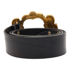 ドルチェアンドガッバーナ DGロゴ エンジェル スタッズ ベルト サイズ:90 36 ブラック レザー メンズ DOLCE&GABBANA 【中古】