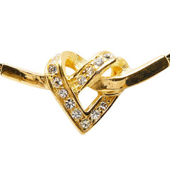 ディオール ハート ネックレス ゴールド メッキ ラインストーン レディース Dior 【中古】