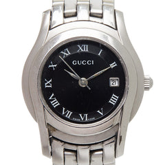 グッチ 腕時計 5500L クオーツ ブラック文字盤 ステンレススチール レディース GUCCI 【中古】