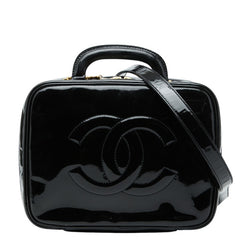 シャネル ココマーク バニティバッグ ハンドバッグ ブラック パテントレザー レディース CHANEL 【中古】