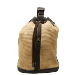 サルヴァトーレフェラガモ ワンショルダーバッグ ベージュ ブラウン ストロー キャンバス レディース Salvatore Ferragamo 【中古】
