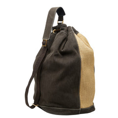 サルヴァトーレフェラガモ ワンショルダーバッグ ベージュ ブラウン ストロー キャンバス レディース Salvatore Ferragamo 【中古】