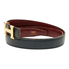 エルメス ベルト リバーシブル サイズ:70 ネイビー レッド レザー レディース HERMES 【中古】