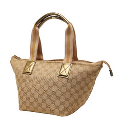 グッチ GGキャンバス ハンドバッグ 131228 ベージュ ゴールド キャンバス レザー レディース GUCCI 【中古】