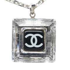 シャネル ココマーク スクエア ペンダント ネックレス 05A刻印 クリア ブラック プラスチック メタル レディース CHANEL 【中古】