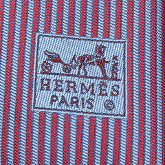 エルメス ストライプ ネクタイ パープル 紫 シルク メンズ HERMES 【中古】
