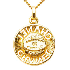 シャネル ロゴ ペンダント ネックレス ゴールド メッキ フェイクパール レディース CHANEL 【中古】