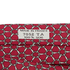 エルメス 総柄 ネクタイ ワインレッド シルク メンズ HERMES 【中古】