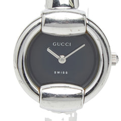 グッチ 腕時計 バングルウォッチ 1400L クオーツ ブラック文字盤 ステンレススチール レディース GUCCI 【中古】