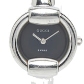 グッチ 腕時計 バングルウォッチ 1400L クオーツ ブラック文字盤 ステンレススチール レディース GUCCI 【中古】