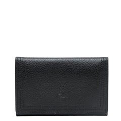 サンローラン カードケース パスケース ブラック レザー レディース SAINT LAURENT 【中古】