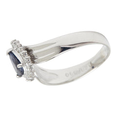 Pt850 プラチナ サファイア0.66ct ダイヤ0.20ct リング 指輪 レディース 16.5号 【中古】