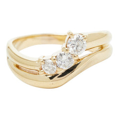 K18YG イエローゴールド ダイヤ0.50ct リング 指輪 レディース 15号 【中古】