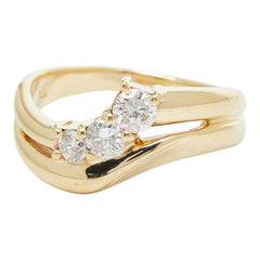 K18YG イエローゴールド ダイヤ0.50ct リング 指輪 レディース 15号 【中古】