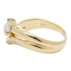 K18YG イエローゴールド ダイヤ0.50ct リング 指輪 レディース 15号 【中古】