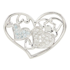 K18WG ホワイトゴールド ダイヤ0.25ct ハートモチーフ ペンダントトップ ネックレス レディース 【中古】
