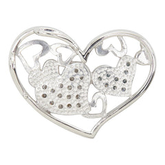 K18WG ホワイトゴールド ダイヤ0.25ct ハートモチーフ ペンダントトップ ネックレス レディース 【中古】
