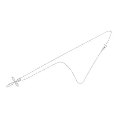 K18WG ホワイトゴールド ダイヤ0.25ct クロスモチーフ ペンダント ネックレス レディース 【中古】