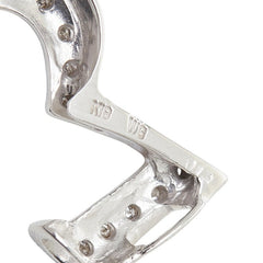 K18WG ホワイトゴールド ダイヤ0.13ct 3 ナンバー3 スリー イニシャル ペンダントトップ ネックレス ユニセックス 【中古】