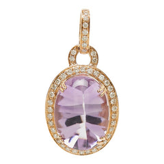 K18PG ピンクゴールド アメジスト9.32ct ダイヤ0.32ct ペンダントトップ ネックレス レディース 【中古】