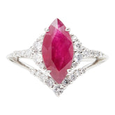 Pt900 プラチナ ルビー2.05ct ダイヤ0.38ct リング 指輪 レディース 11号 【中古】