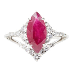 Pt900 プラチナ ルビー2.05ct ダイヤ0.38ct リング 指輪 レディース 11号 【中古】