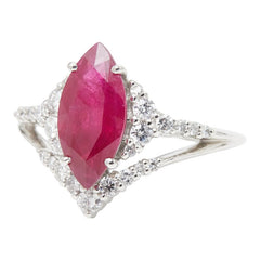 Pt900 プラチナ ルビー2.05ct ダイヤ0.38ct リング 指輪 レディース 11号 【中古】