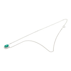 Pt900 プラチナ Pt850 プラチナ エメラルド2.27ct ダイヤ0.28ct フラワーモチーフ ペンダント ネックレス レディース 【中古】