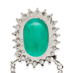 Pt900 プラチナ Pt850 プラチナ エメラルド2.27ct ダイヤ0.28ct フラワーモチーフ ペンダント ネックレス レディース 【中古】