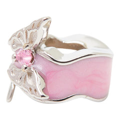 パンドラ バタフライ チャーム ブレスレット用 シルバー ピンク スターリングシルバー レディース PANDORA 【中古】