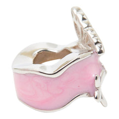 パンドラ バタフライ チャーム ブレスレット用 シルバー ピンク スターリングシルバー レディース PANDORA 【中古】