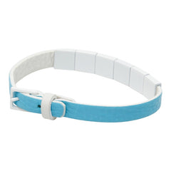 セリーヌ ロゴ ブレスレット ブルー ホワイト レザー レディース CELINE 【中古】