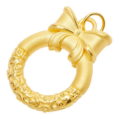 K24YG イエローゴールド リースモチーフ ペンダントトップ レディース 【中古】