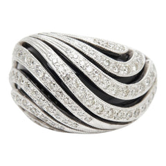K18WG ホワイトゴールド オニキス9.45ct ダイヤ0.94ct リング 指輪 レディース 13.5号 【中古】