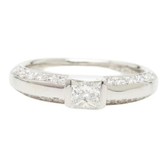 ヴァンドーム青山 Pt1000 プラチナ ダイヤ0.375ct ダイヤ0.22ct エンゲージリング 指輪 レディース Vendome Aoyama 9号 【中古】
