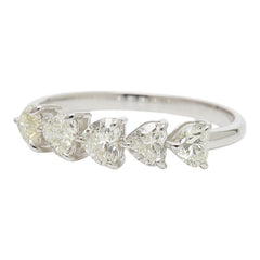 K18WG ホワイトゴールド ダイヤ1.00ct ハートモチーフ リング 指輪 レディース 14号 【中古】