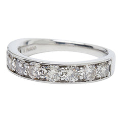 Pt900 プラチナ ダイヤ1.08ct 一文字リング ハーフエタニティリング リング 指輪 レディース 9号 【中古】