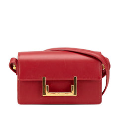 サンローラン クラシック ルル 斜め掛け ミニ ショルダーバッグ 318249 レッド レザー レディース SAINT LAURENT 【中古】