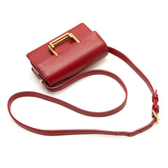 サンローラン クラシック ルル 斜め掛け ミニ ショルダーバッグ 318249 レッド レザー レディース SAINT LAURENT 【中古】
