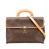 セリーヌ マカダム ビジネスバッグ ブリーフケース ショルダーバッグ 2WAY ブラウン PVC レザー メンズ CELINE 中古