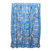 エルメス カレジェアン カレ140 LES CLES THE KEYS RARE 鍵 スカーフ ライトブルー マルチカラー カシミヤ シルク レディース HERMES 【中古】