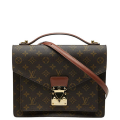 ルイ ヴィトン モノグラム モンソー ハンドバッグ ショルダーバッグ 2WAY M51185 ブラウン PVC レザー レディース LOUIS VUITTON 【中古】