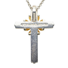 ティファニー シグネチャークロス ネックレス SV925 シルバー K18YG イエローゴールド レディース TIFFANY&Co. 【中古】