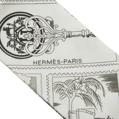 エルメス ツイリー LE PHILATELISTE DU FAUBOURG フォーブルの切手愛好家 スカーフ ホワイト マルチカラー レディース HERMES 【中古】