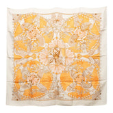 エルメス カレ90 les chants du henne ヘンナの歌 スカーフ ベージュ マルチカラー シルク レディース HERMES 【中古】