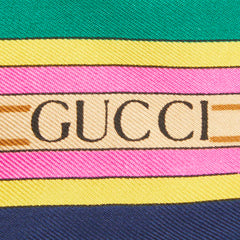 グッチ フローラル スカーフ 大判 ネイビー マルチカラー シルク レディース GUCCI 【中古】