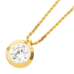 ディオール 大粒 チェーン ペンダント ネックレス ゴールド メッキ ビジュー レディース Dior 【中古】