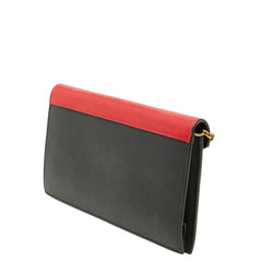 セリーヌ チェーン エンベロップ ウォレット ショルダーバッグ ブラック レッド グレージュ レザー レディース CELINE 【中古】